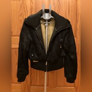 Rocawear  100 % Rabbit Fur Jacket Collared Fully Lined Zip